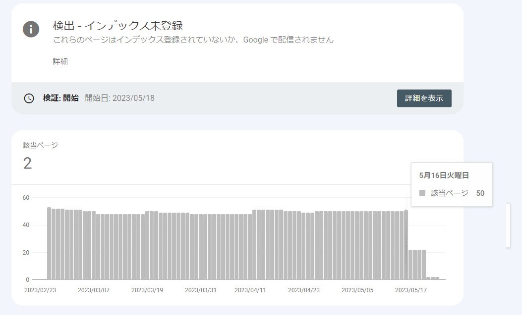 検出-インデックス未登録